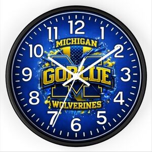 Michigan Wolverines Football Glow In The Dark Wall Clock New
